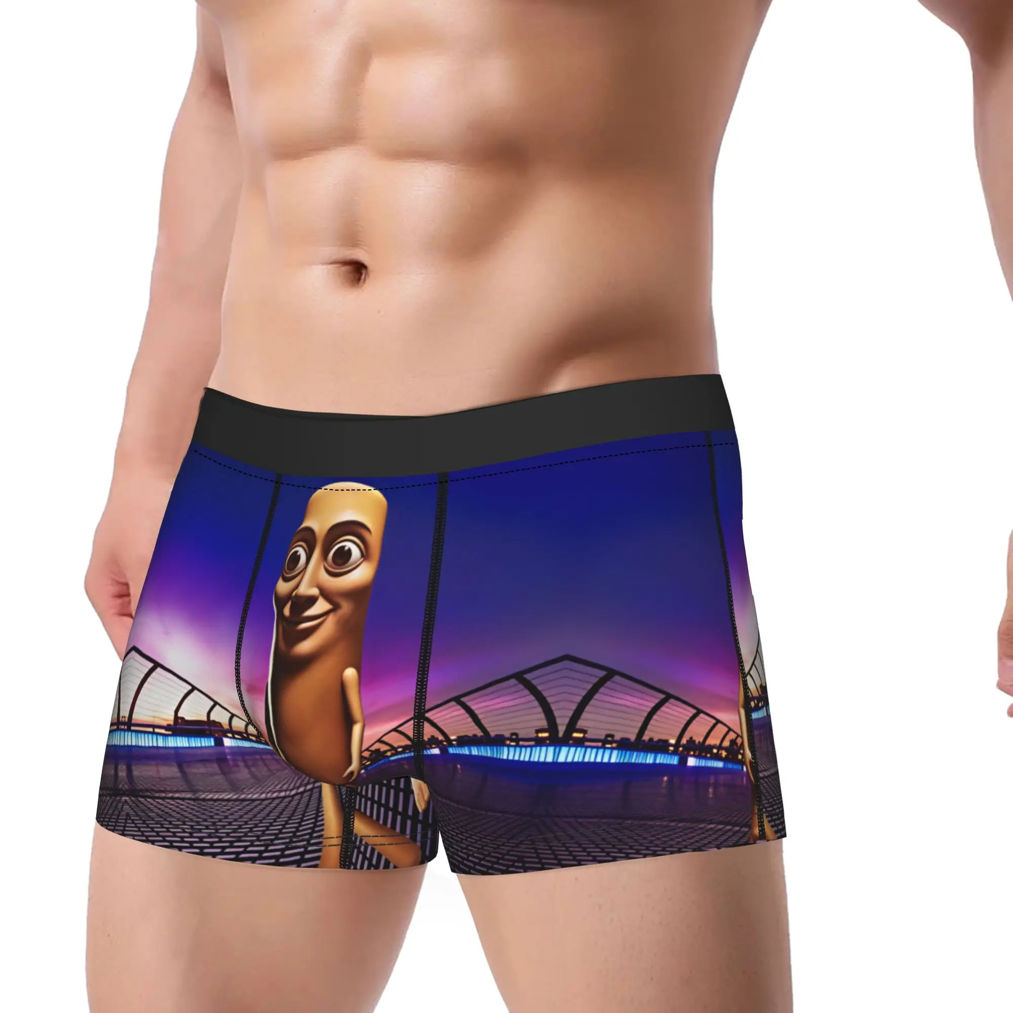 Tung Tung Sahur Sunset City Bridge Boxer Brief  Underwear Trenky Male Funny Boxershorts Custom Oversize Underpants