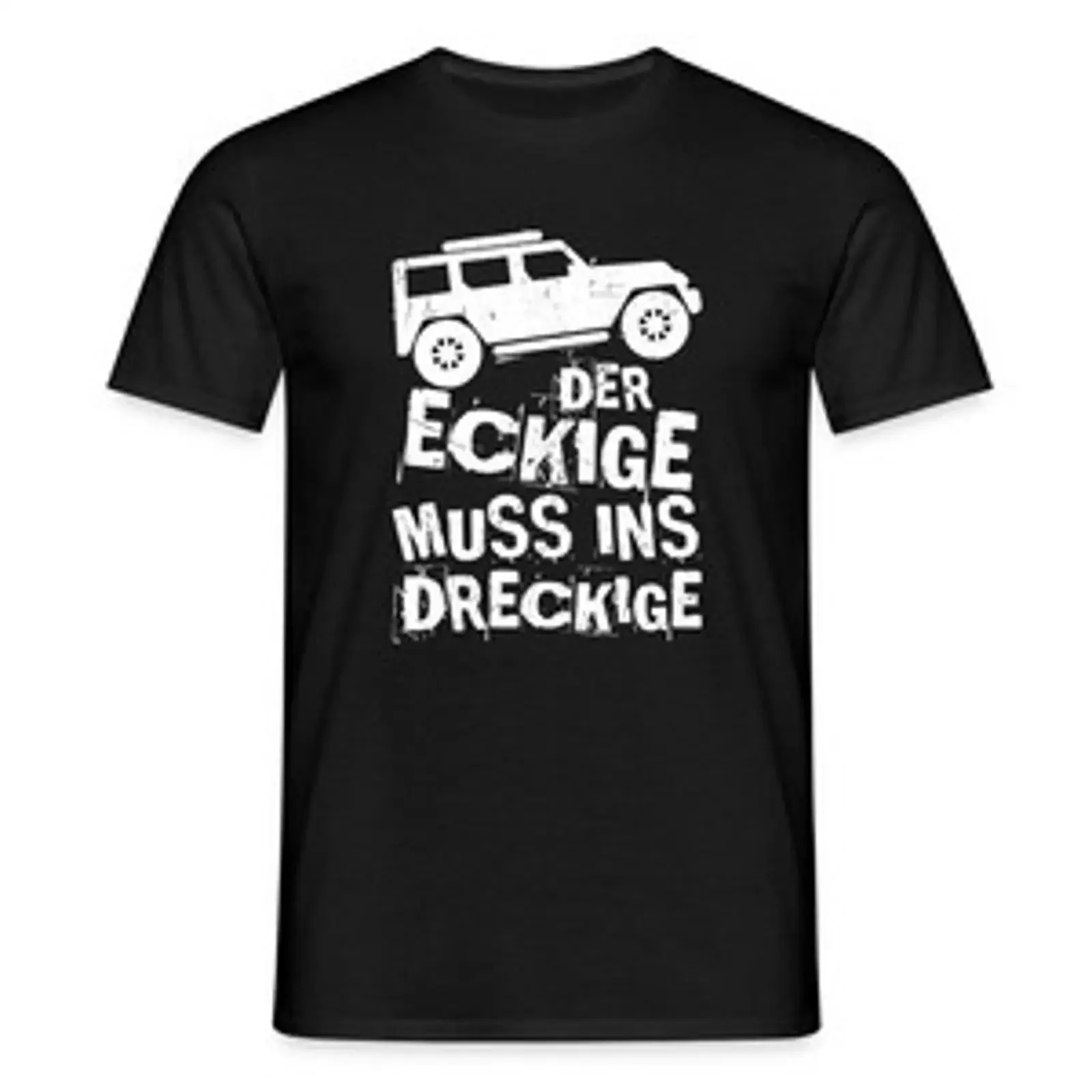 Der Eckige Muss Ins Dreckige Autofan Off Road Männer T Shirt vintage Washed Unisex designer clothes Versatile Soft Breathable