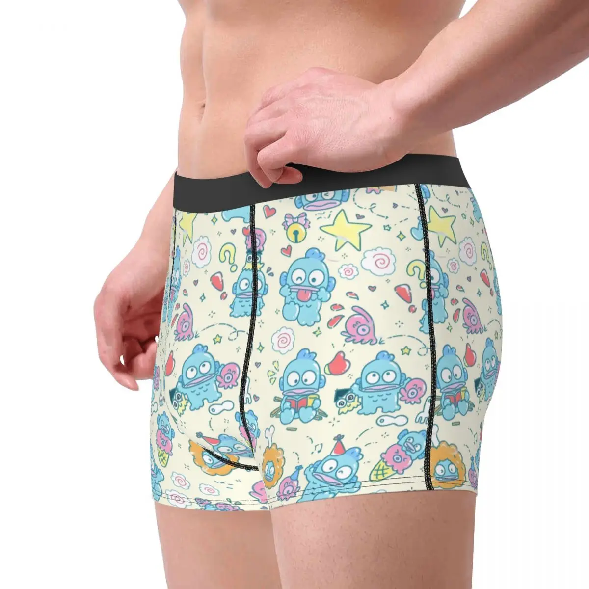 Ropa interior personalizada Kawaii Hangyodon para hombre, calzoncillos Boxer con estampado de pez payaso de dibujos animados de Anime, pantalones cortos, bragas, calzoncillos suaves