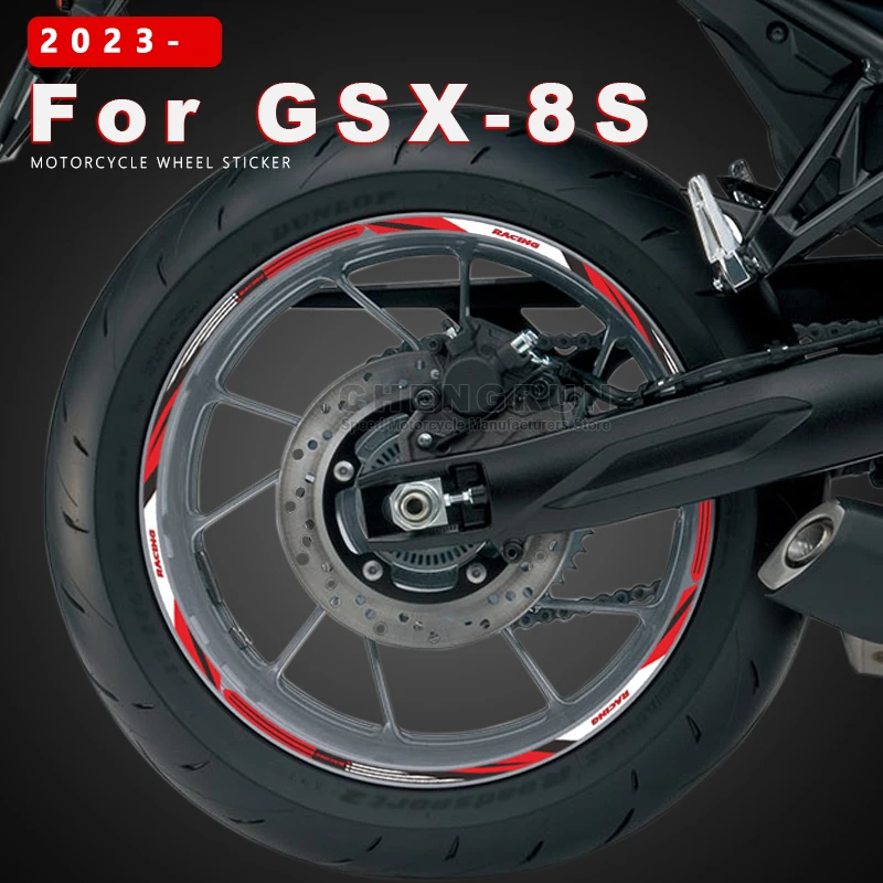 

Motorcycle Wheel Sticker Waterproof Rim Strip for Suzuki GSX 8S GSX8S GSX8R GSX 8R GSX-8R 2023 2024 Tire Decal Accessories