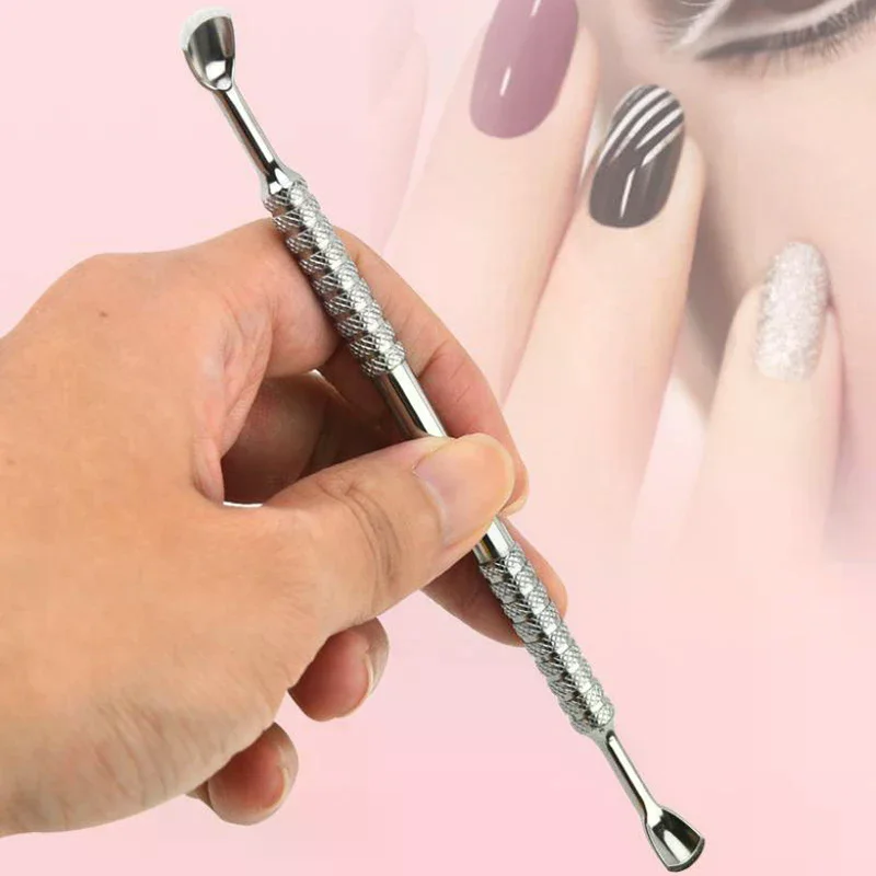 Stainless Steel Cuticle Pusher Dual Sided Shaped Double Ended Ingrown Toenail Lifter Remover Trimmer Nail Art Care Tools
