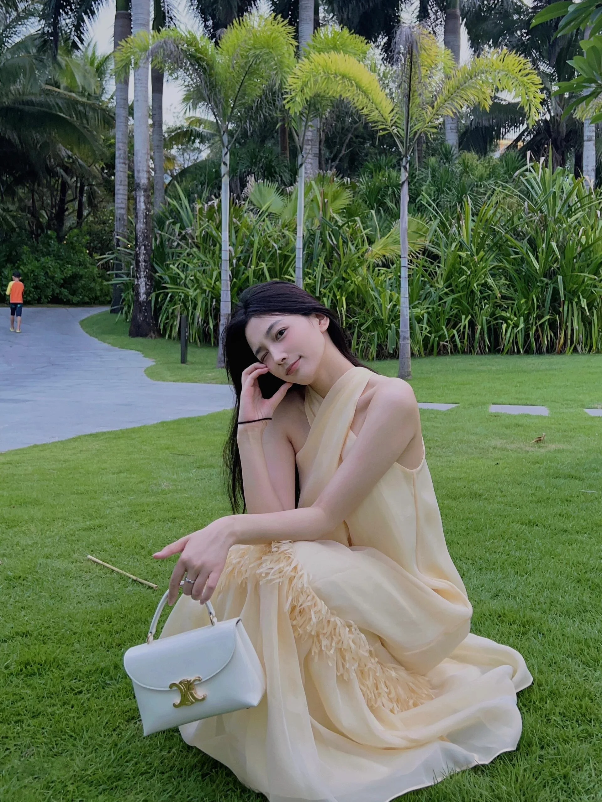 

Длинная юбка-трапеция из полиэстера для путешествий и фотосессий, с перекрестным вырезом, для туристических объектов