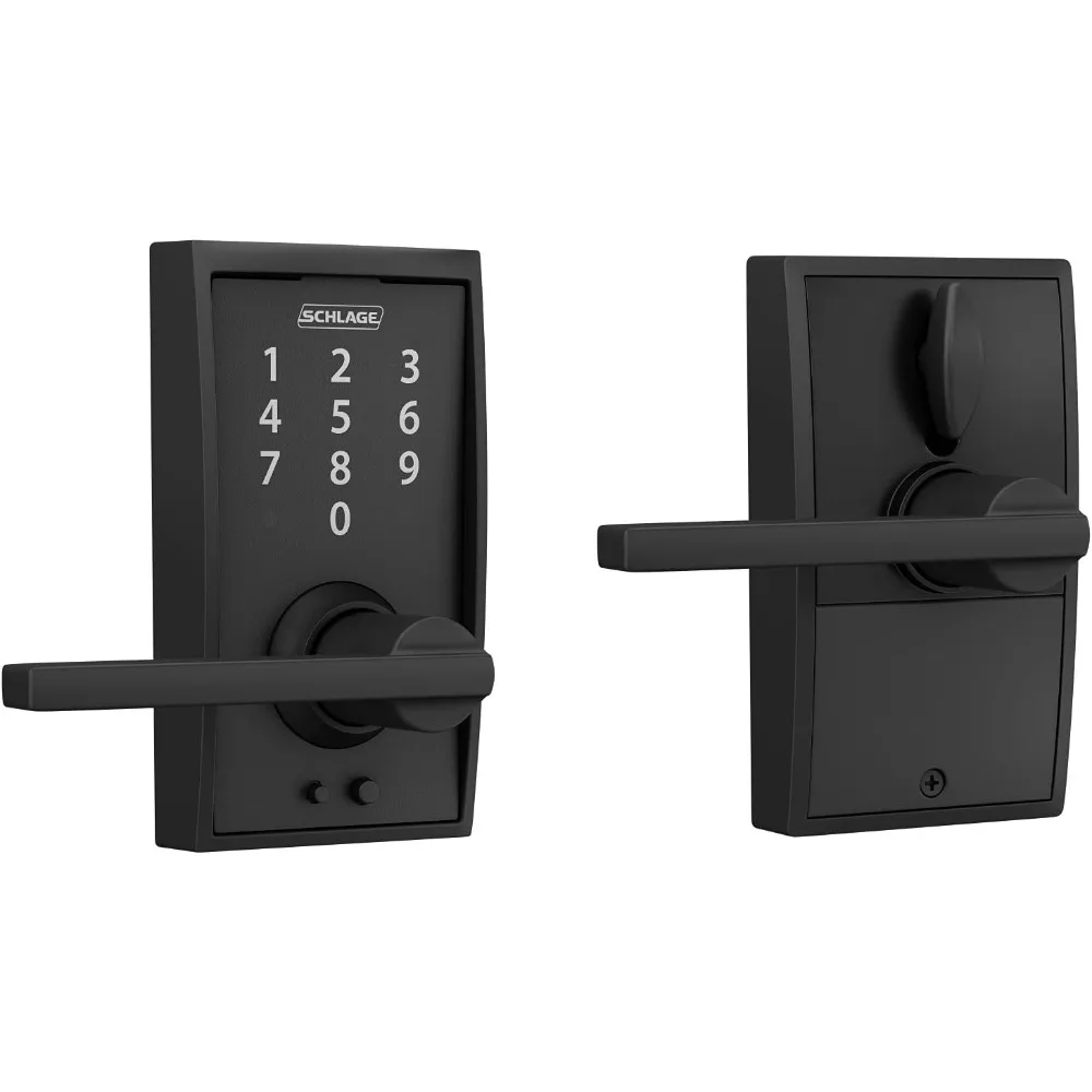 FE695 CEN 622 LAT Touch Century Lock with Latitude Lever, Electronic Keyless Entry Lock, Matte Black