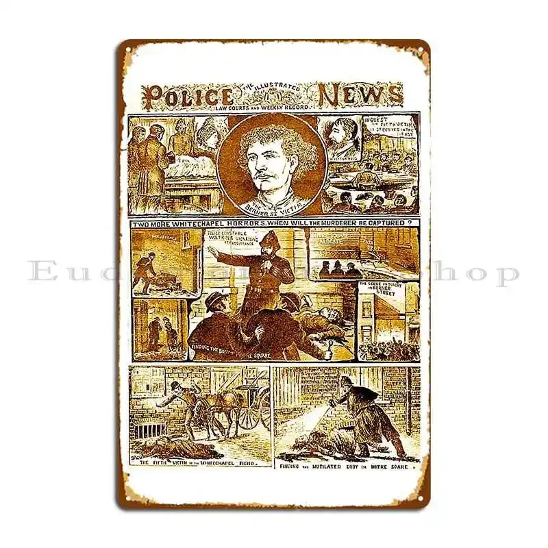 Funny Men Jack The Ripper Police News Sepia Circa Awesome For Music Fan Metal Sign Iron Cinema Club Tin Sign Poster