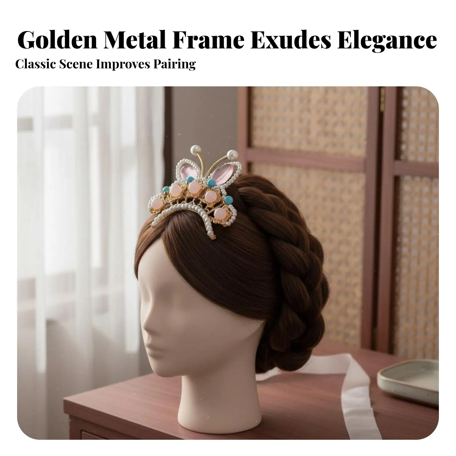 伝統的な中国の服装ヘアアクセサリー-エレガントなデザイン-中国デザインのヘアクラウン-中国デザインのタッセルヘッドウェア-複雑な装飾が施された