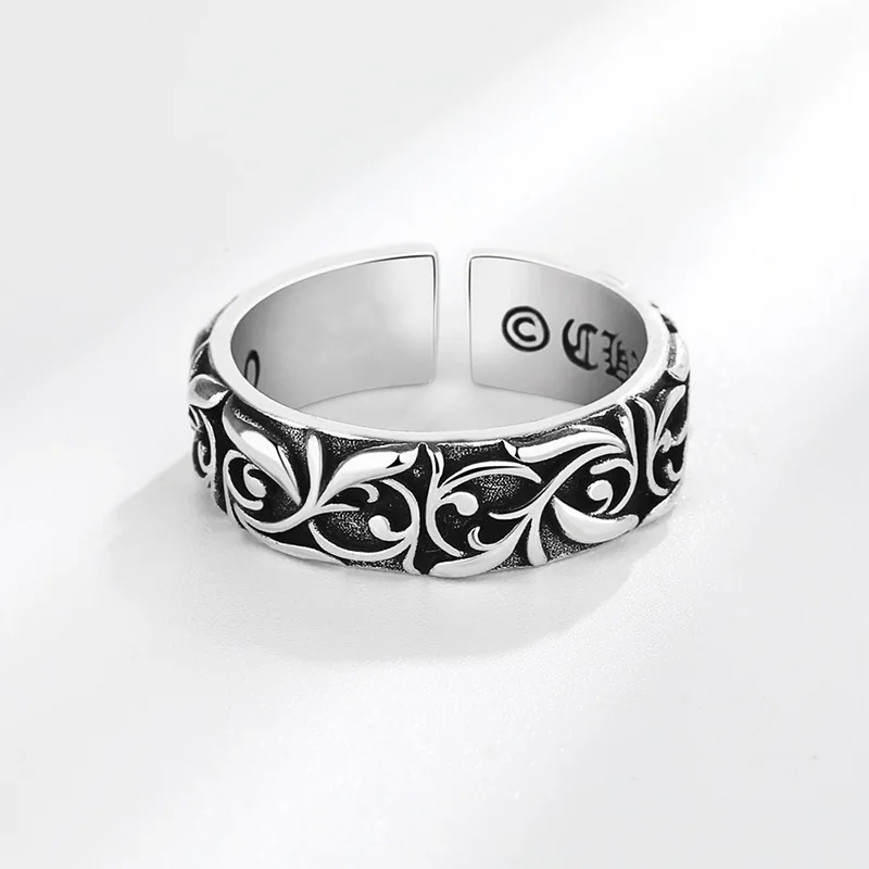 Retro Eternal Vine Ring Silver Color Punk Gothic Vintage Open Ring For Men Women Handmade Designer Jewelry Unisex Accessories