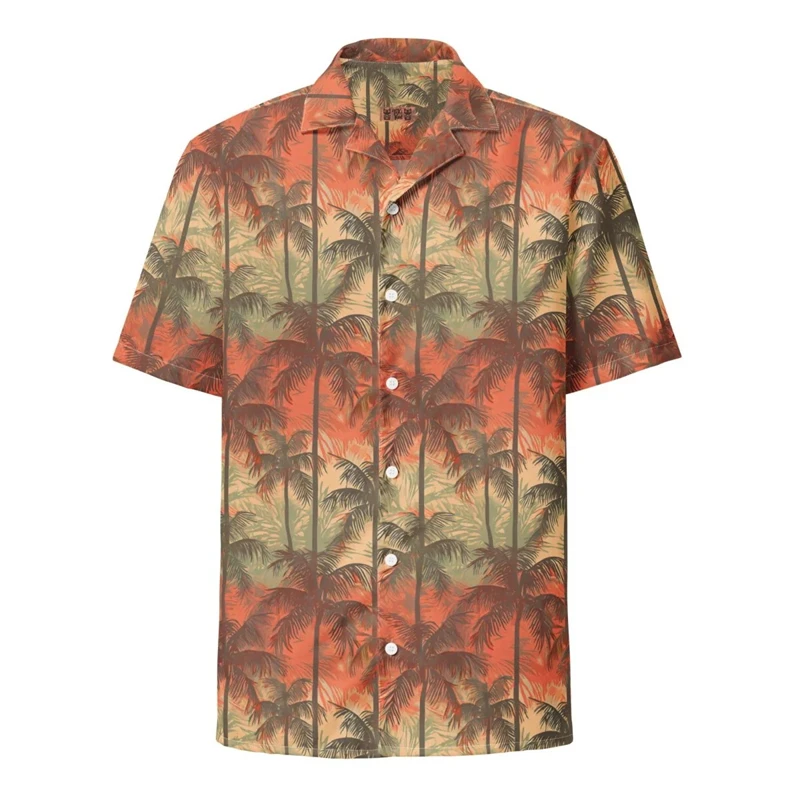 

New Hot Sale Tropical Plants Hawaiian Shirt Men 3D Print Beach Button Shirts Summer Short Sleeve Tops Street Lapel Aloha Blouse