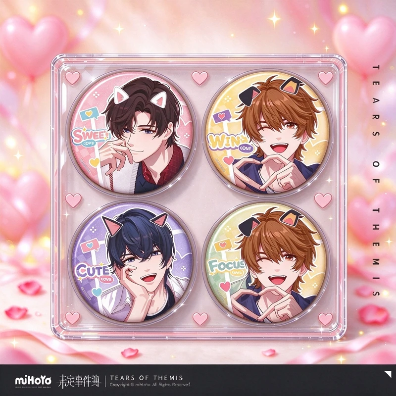 miHoYo Official Tears of Themis Can Badge, Anime Character Tinplate Button Pin Brooch, Clothes Decor Game Collectible Merch Gift