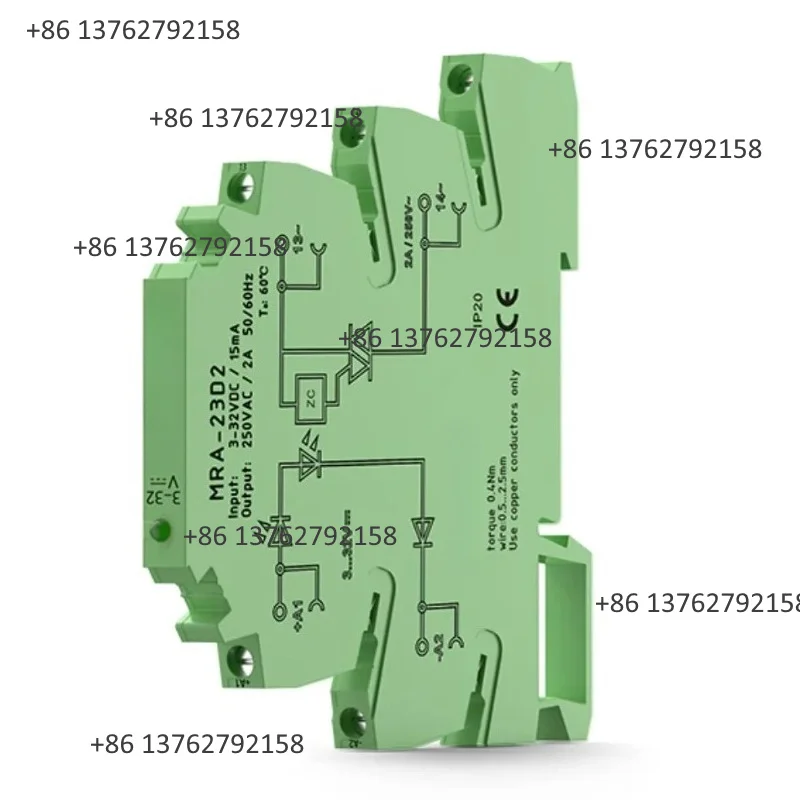 5PCS MRA-23D2 Mini SSR Solid State Relay Module 6.2mm 2A 3V 5V 12V 24V DC AC DIN Rail Auto Interface Control Switch