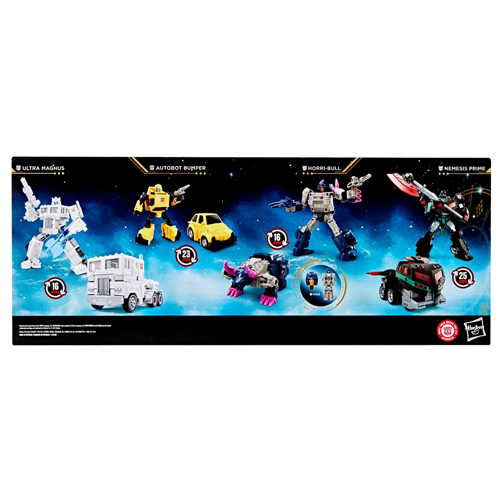 [Em estoque] Hasbro Transformers Age of the Primes Action Figure Conjunto de 4 (Ultra Magnus, Bumper, Horri-Bull e Nemesis Prime)