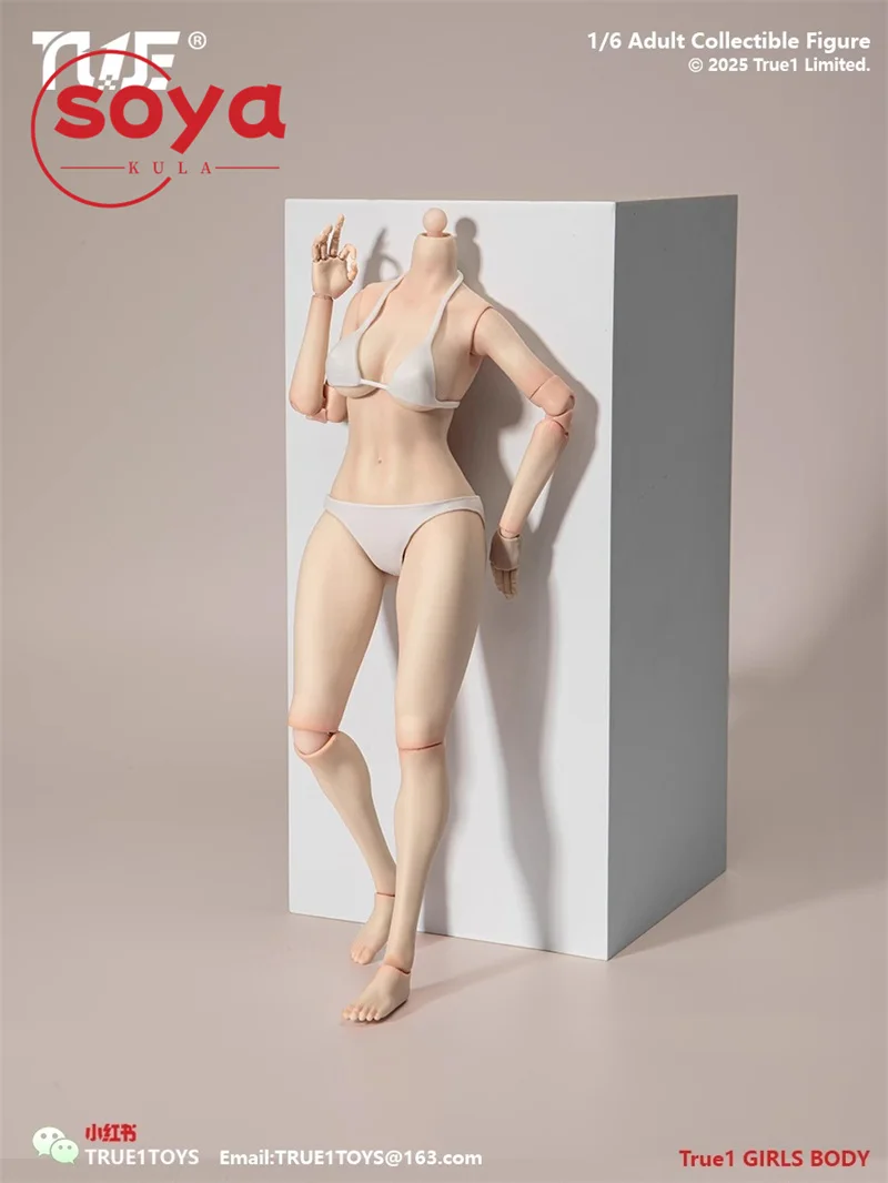 True1Toys EC3027 EC3028 1/6 Female Narrow Shoulder Articulated Joints Body 12'' White Light Wheat Action Figure Doll