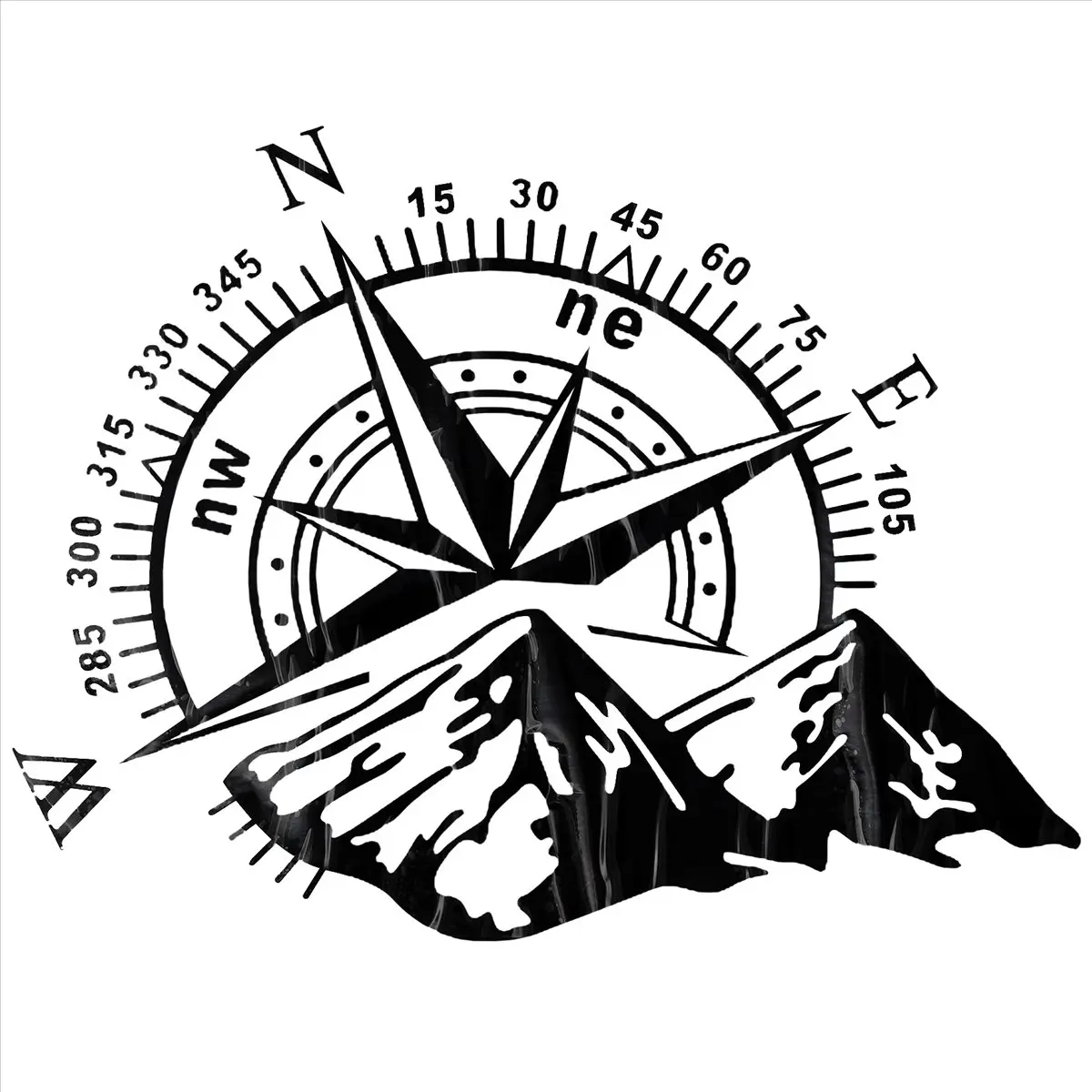 Mega Sale 1Pcs Car Off-Road SUV Side Body Sticker Compass Mountain Decals Sticker for SUV Off-Road Jeep Waterproof ford