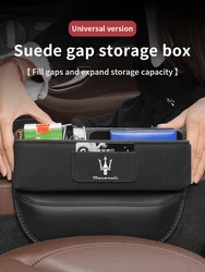 Car Suede Multifunction Seat Crevice Storage Case For Maserati Ghibli Levante GranTurismo Grecale Coupe Quattroporte MC20 Spyder