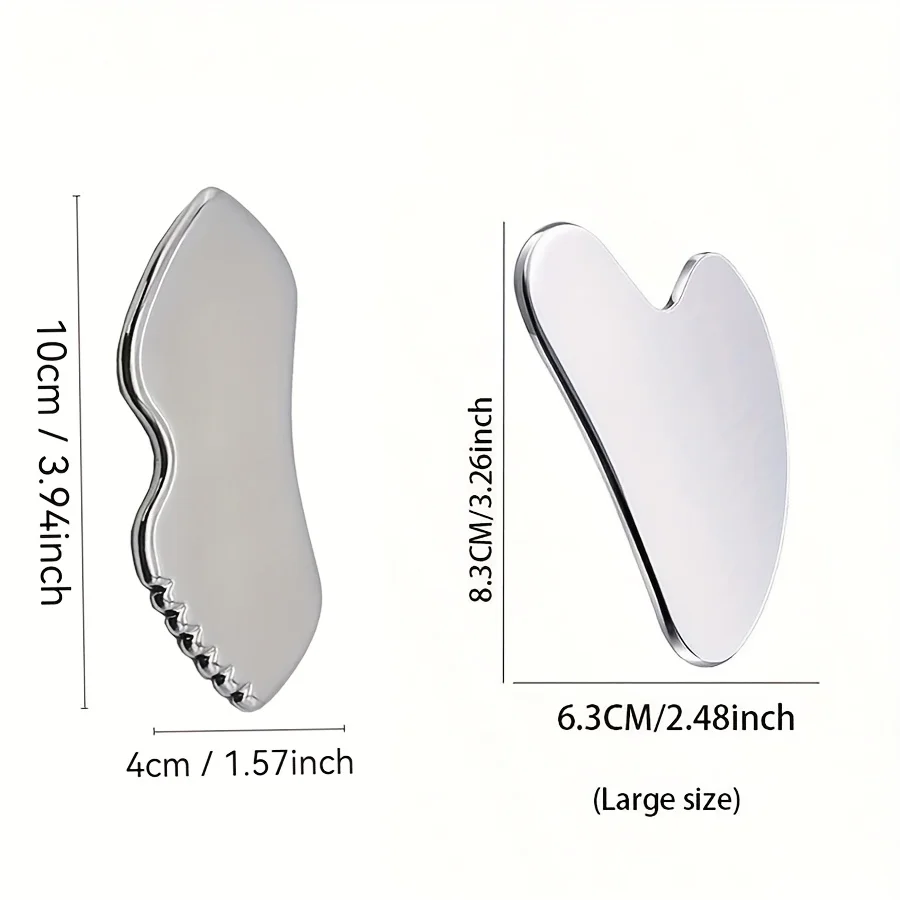 مجموعة مكونة من 2/3 قطعة، مجموعة أدوات غوا شا من الفولاذ المقاوم للصدأ عالية الجودة، شكل قلب وشفاه، أدوات العناية بالوجه، حقيبة تخزين