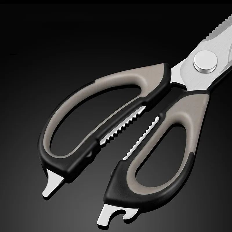 High quality stainless steel multi-functional kitchen scissors, plastic handle, chicken bone scissors, sharp not hurt hands