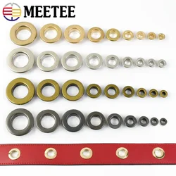 Meetee 50pc 3.5-15mm Pure Copper Eyelet Buckles O Ring Rivet DIY Bag Strap Belt Apparel Webbing Shoes Grommet Sewing Accessories