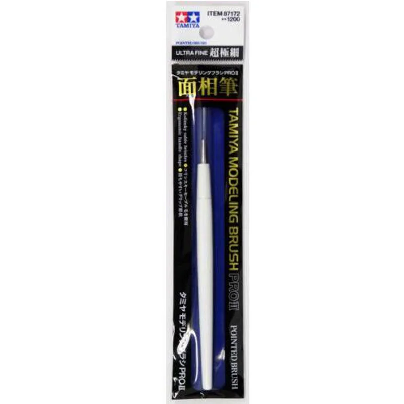 Tamiya #87172 Model Paints & Finishes Modeling Pointed Brush Pro II (Ultra Fine)