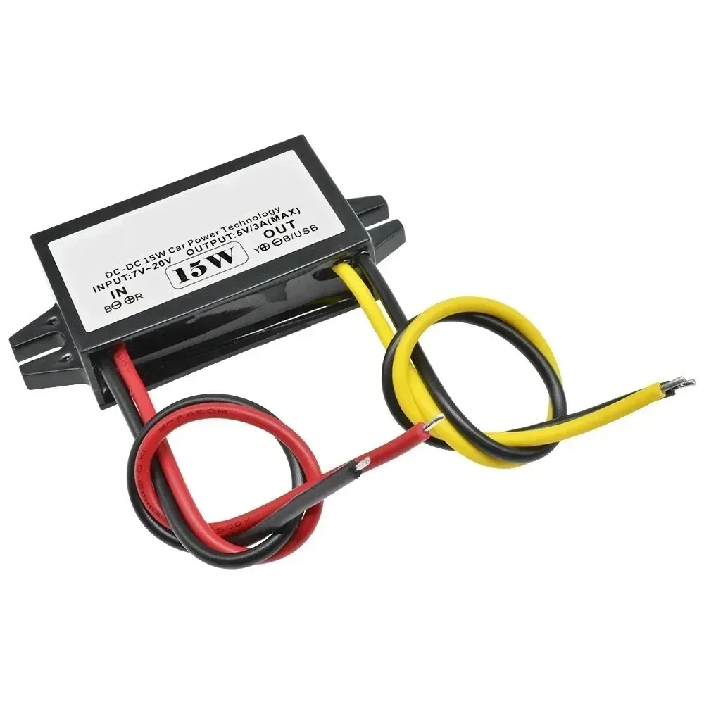Car Power Converter DC-DC12V 24V to 5V 3A 15W  Step Down Module Power Adapter USB-A Female/open Wire Connector/Type-C/dual USB