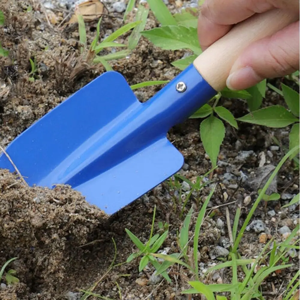 Com alça de madeira doce cor pá pá colher garfo espátula crianças ferramenta de jardim ferramenta de jardinagem ancinho