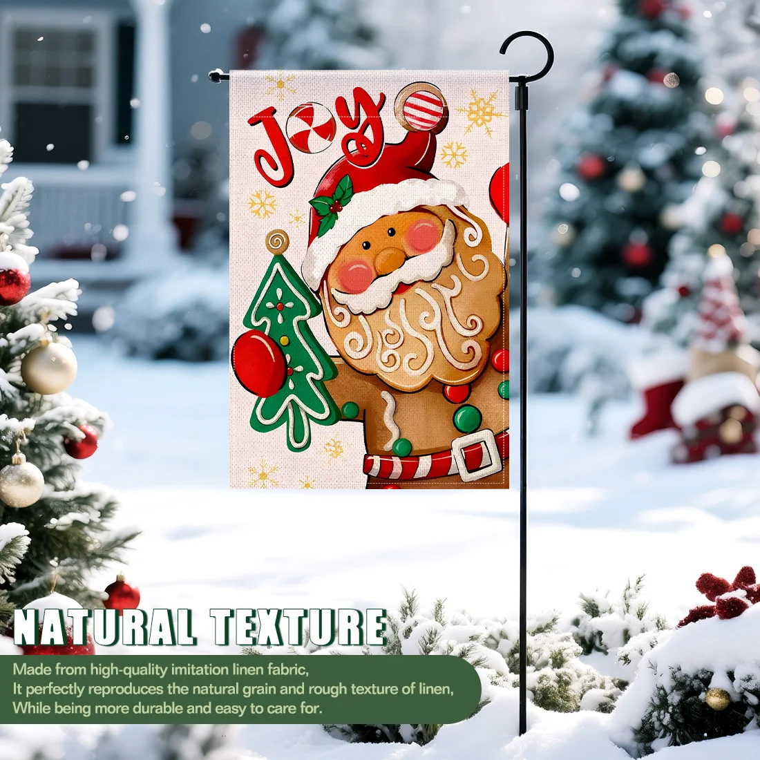 Christmas gingerbread manGarden Flag 12x18 Inch Double Sided for Courtyard Outdoor Welcome Flag Decoration (Excluding flagpole)