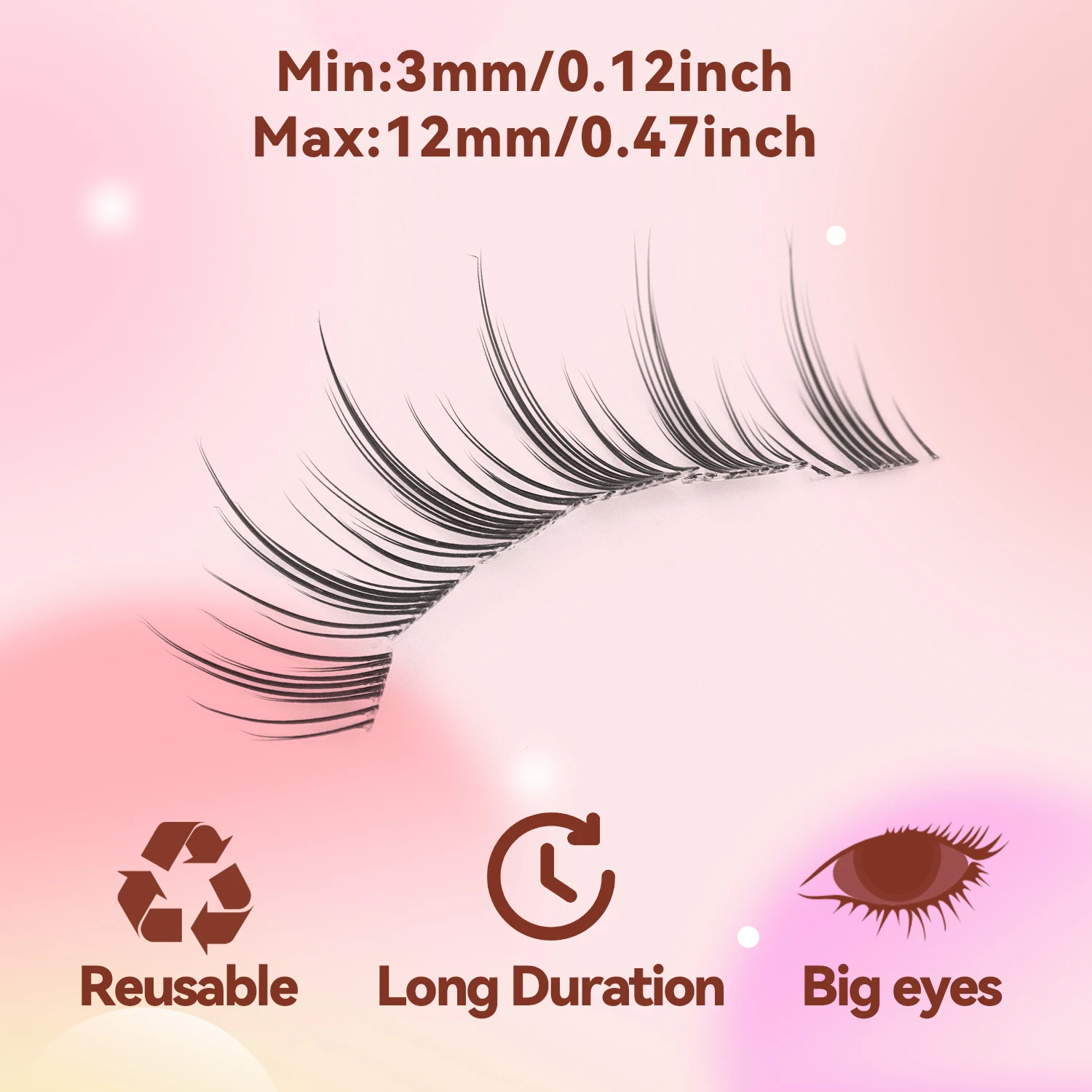 천연 속눈썹 세그먼트 게으른 남자 삼부작 요정 가짜 속눈썹 DIY 단일 클러스터 속눈썹