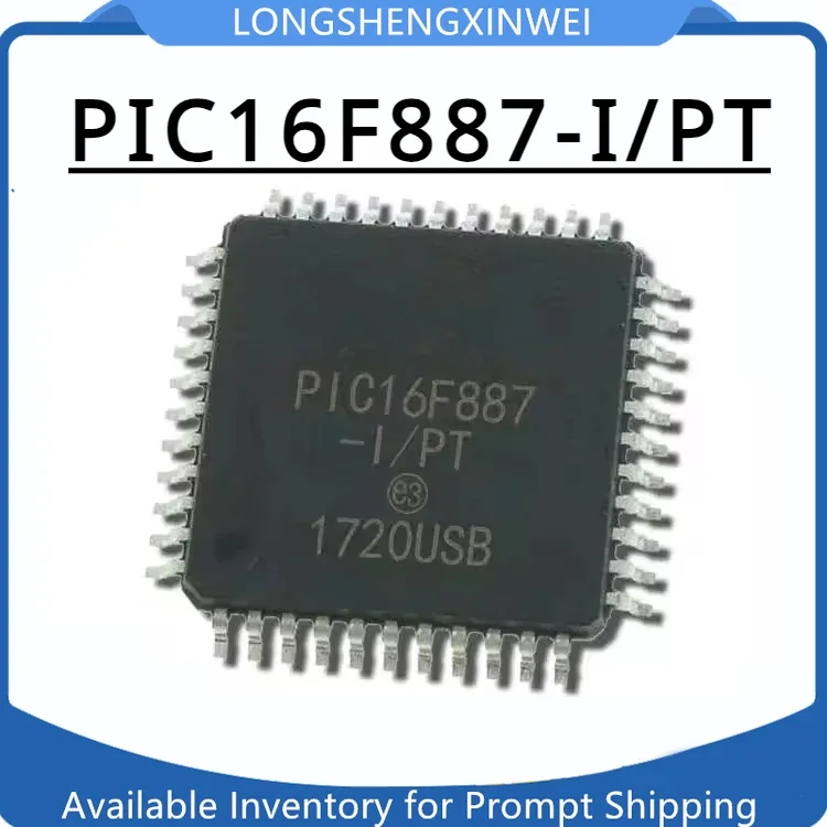 1 Uds PIC16F887-I/PT PIC16F887 TQFP-44 Chip microcontrolador CMOS Original de 8 bits