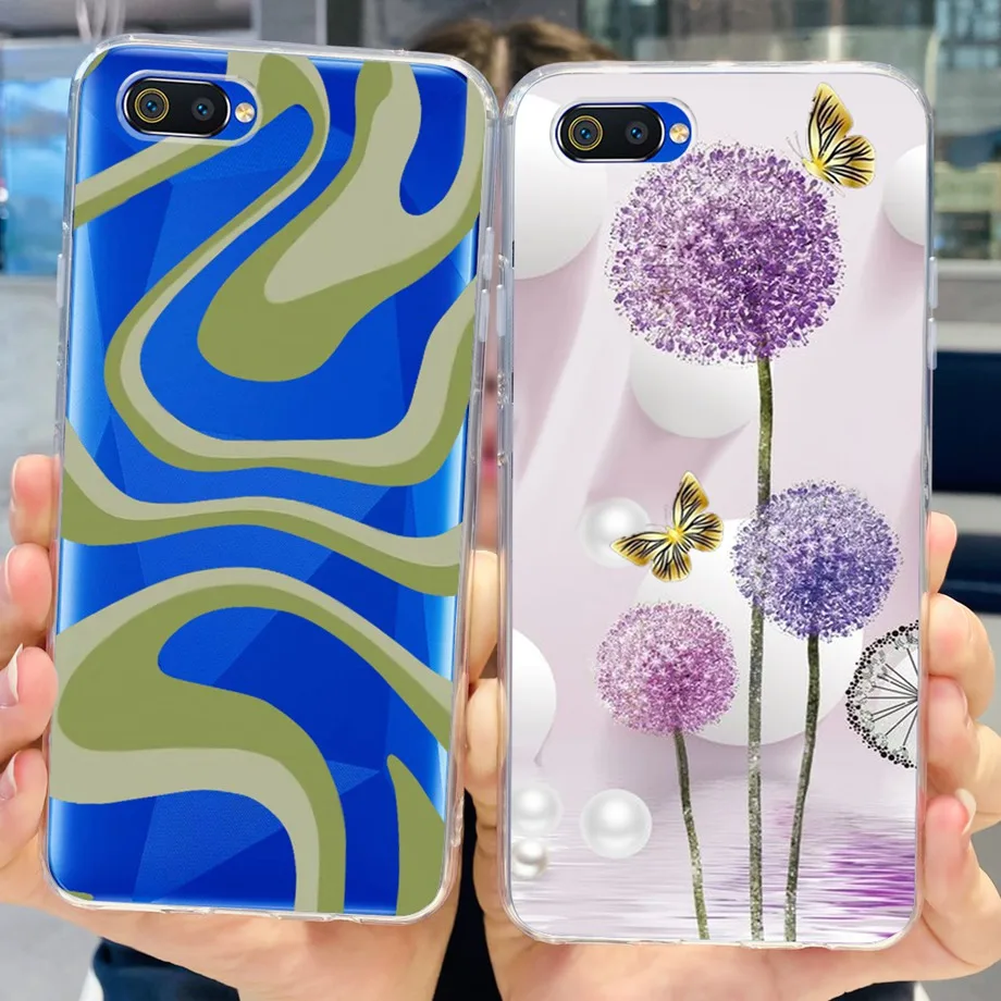 For OPPO A1K Phone Case Silicone Soft Coque For Realme C2 oppo a1k RMX1941 A1K A1 k Funda Flower Heart Butterfly Cat Cute Cover image 3