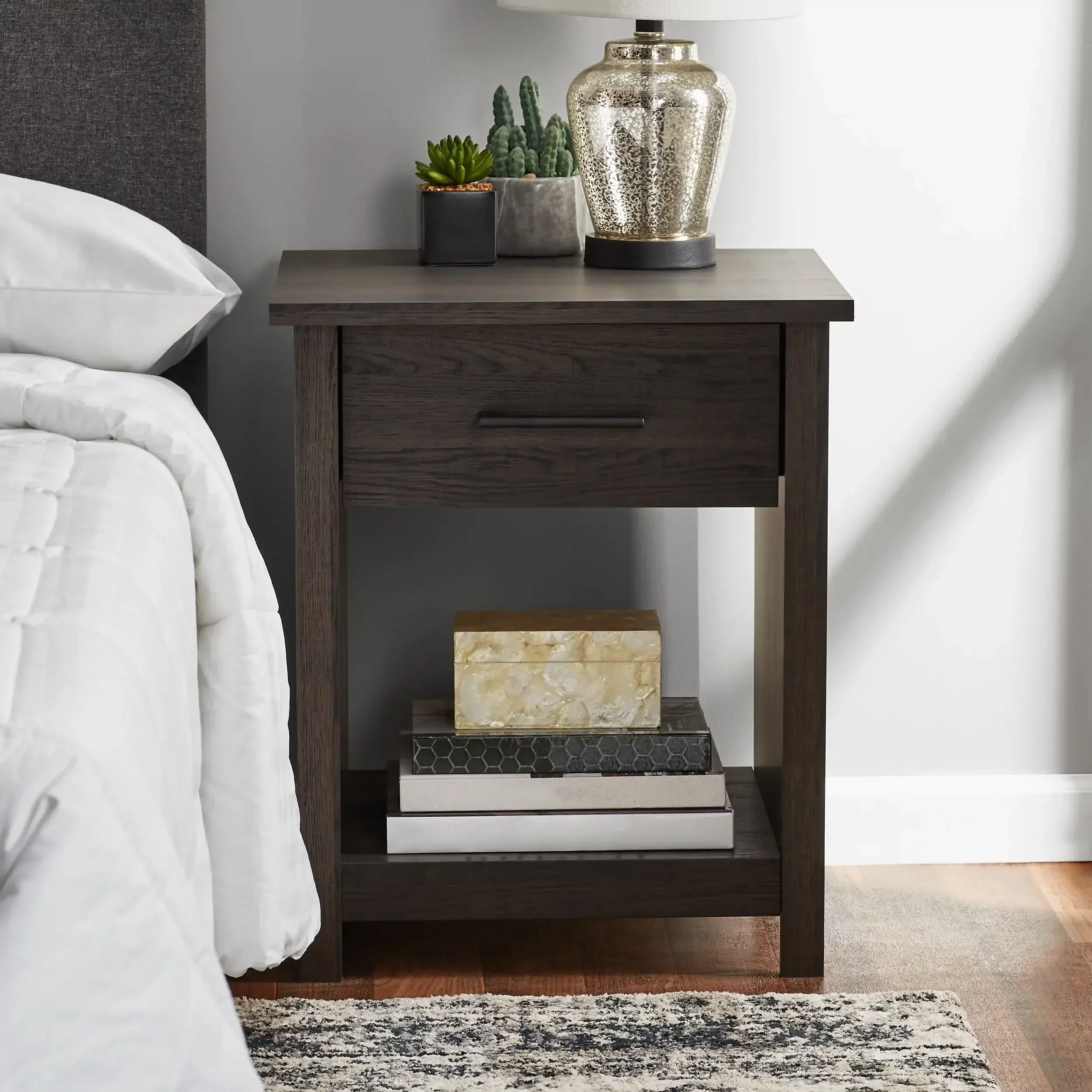 Hillside Nightstand with Drawer, Espresso Finish