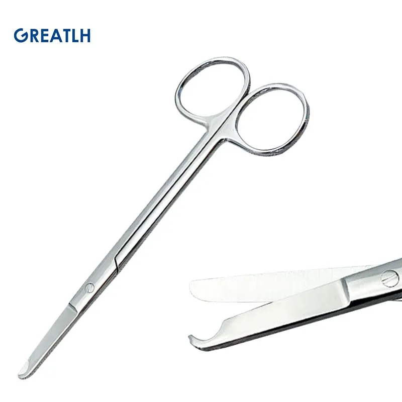 1pcs Remove Suture Scissors Medical Trimming Crescent Notch Scissors Straight Head Curved Head Scissors Stainless Steel