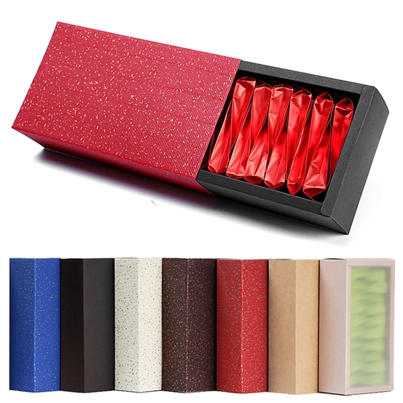 Boîte en papier Kraft multi-tailles, 10 pièces, boîtes d'emballage cadeau à tiroir, thé, biscuits, bonbons, gâteaux, pour fête de mariage, fournitures de cuisson DIY