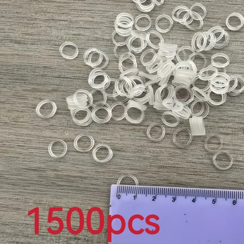 500/1500pcs Silicone High-Elastic Strong Durable Hair Ties Transparent White Hair Bands High-Temperature Resistant Aging view 6