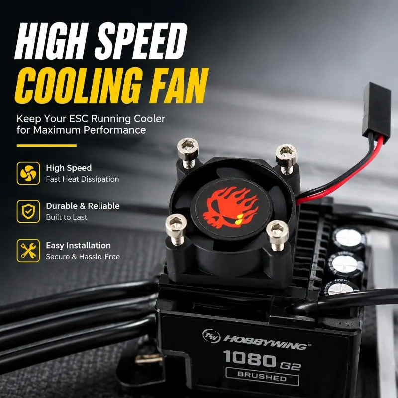 2510 High‑speed Cooling Fan for 320A Brushed 60A Brushless RC ESC Thermal Dissipation Accessory Model‑car Heat‑radiate Module