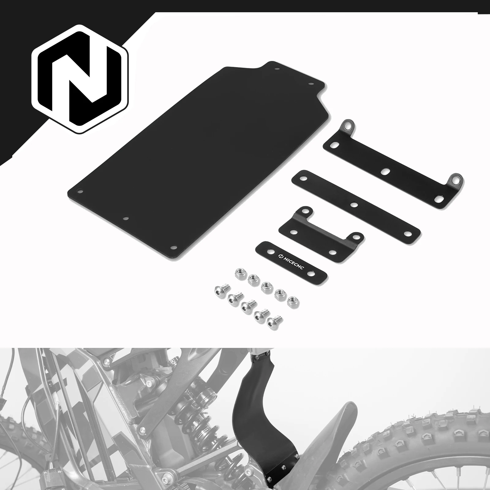 

NICECNC For Surron light bee X light bee S light bee L1E Segway X160 X260 Electric Bike Rear Shock Fender Mud Guard Protector