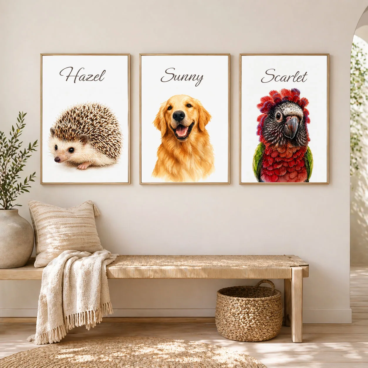 Personalisierter Haustier-Porträt-Druck, Individuelles Haustier-Namen-Wandbild, Hund Katze Vogel Igel Porträt, Haustier-Gedenkgeschenk, Kinderzimmer-Dekoration – Detail 2