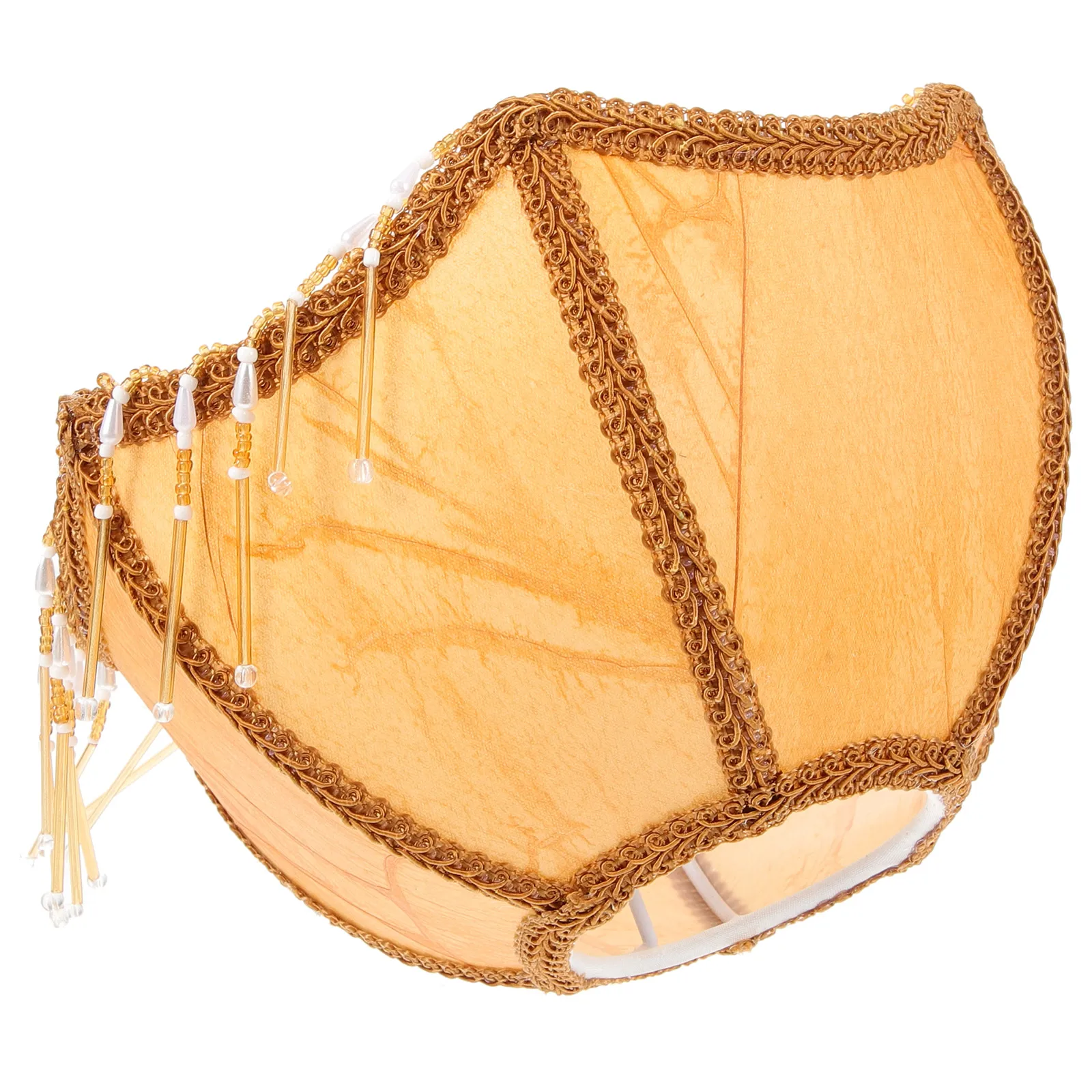 Elegant ร่มโคมไฟสไตล์วินเทจพู่ Fringe ผ้าตารางโคมไฟผ้าเหล็ก PVC Wrought Light สําหรับผู้หญิง