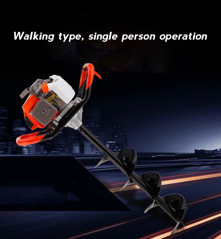 Two stroke portable walking ground auger for Planting trees family and farm use ground drill  earth auger machine