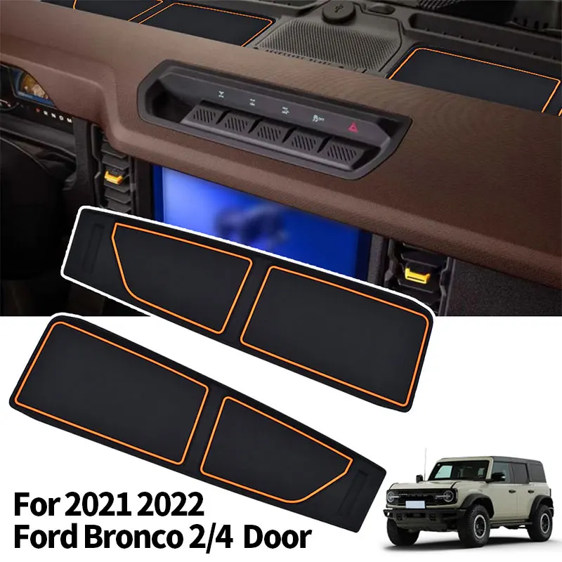 Car Dashboard Pad for 2021 2022 Ford Bronco 2/4 Door Accessories Dashboard Mat Cover Tray TPE Dash Pad Liner Protector