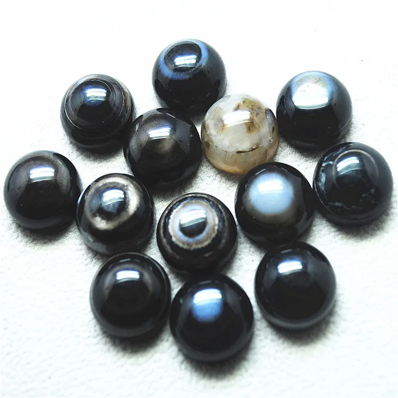 Natural Black Onyx Cabochons With Eye Design Size 18MM 20MM DIY Jewelry Fittings Free Shipping Faster