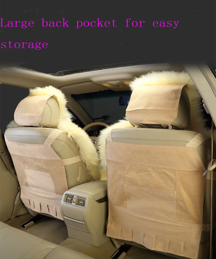 1pc Natural Fur Australian Sheepskin Car Seat Covers Universal 100% Front Sheep Fur Seat Cover Interior Accessories Auto Cushion