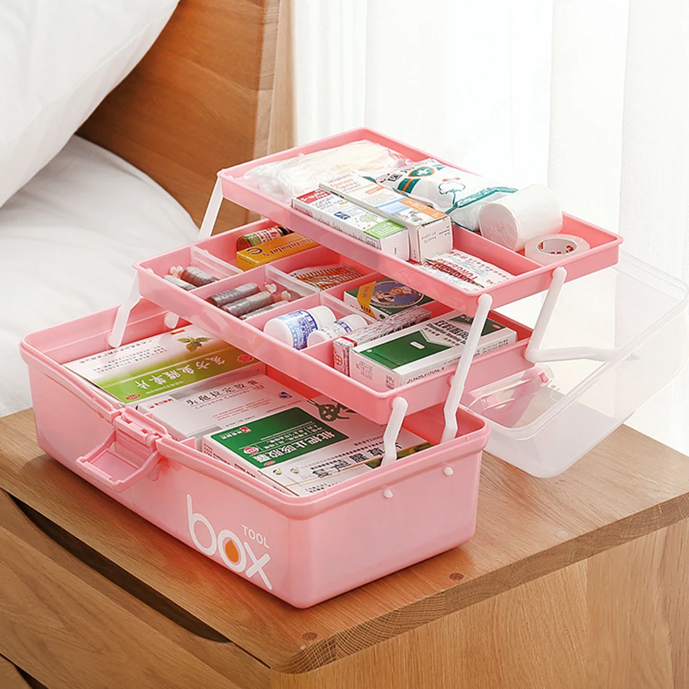 

Portable Foldable Medical Box Dustproof Medicine Storage Case for Home Office Travel Outdoor Camping Safe Durable