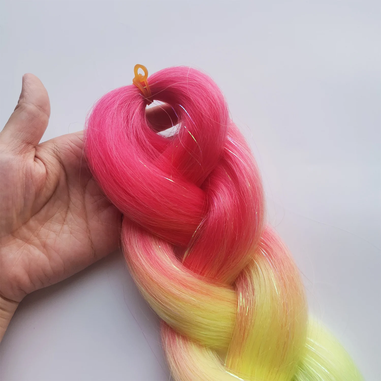 Colored Braiding Hair Ombre Braiding Hair Blend Hair Tinsels Festival Rave Hair Extensions for Girls Crazy Hair Day Braids