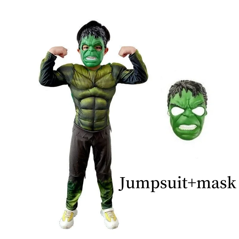 Ragazzo Bambino Hulk Costume Muscolare Supereroe Hulk Costume Cosplay Mantello Maschera Guanti Vestito Halloween Festa di Carnevale Costume per bambini