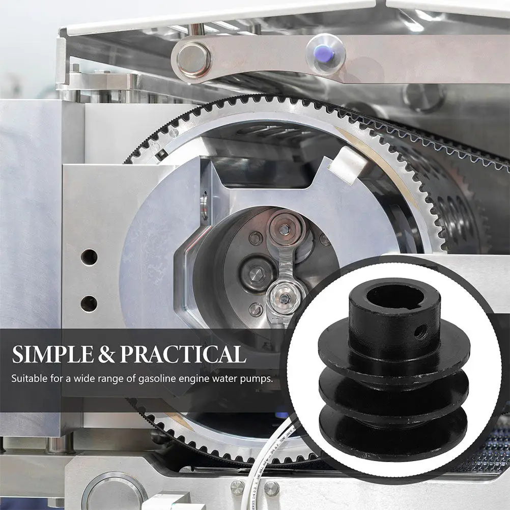 Double Groove V-Belt Pulley Gas Engine Water Pump Cast Iron Mechanical Pulley Replacement Heavy Duty Sheave for Efficient Power view 6