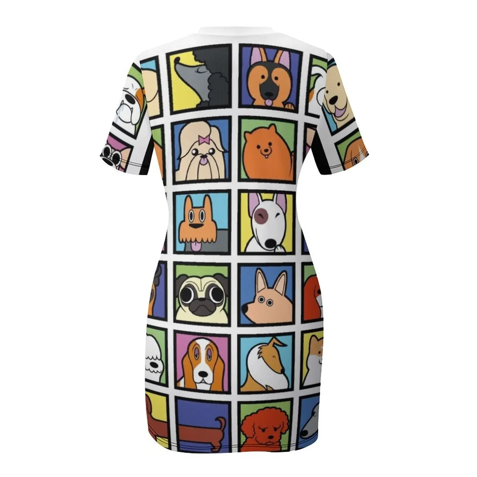 ชุดเดรสแขนสั้นลายการ์ตูนสุนัข แฟชั่นสำหรับผู้หญิง ชุดเดรสออกงาน ชุดเดรสฤดูร้อนสำหรับผู้หญิง ปี 2025