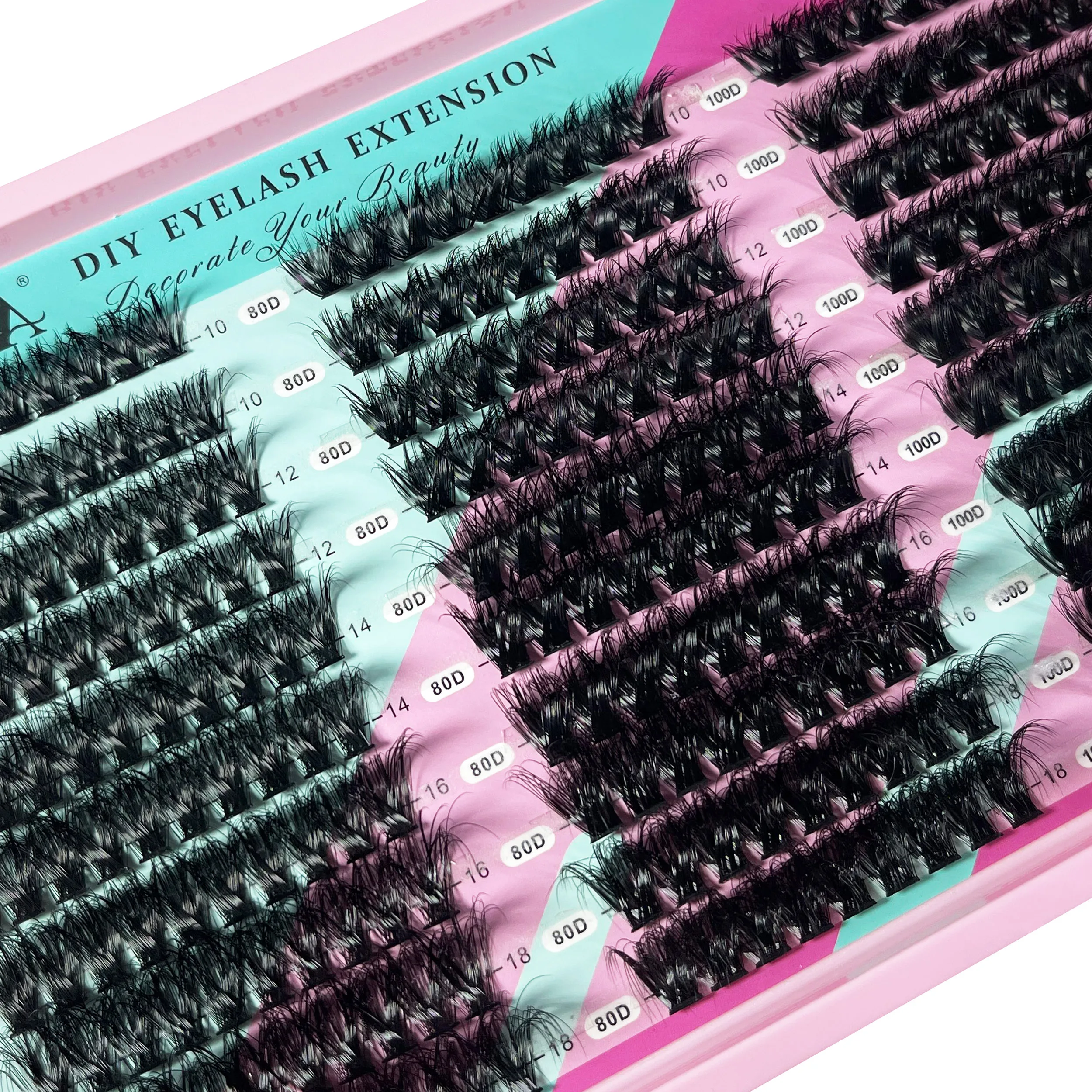 14 Reihen 5D Voluminöse Nerzwimpern-Büschel 50D-150D Dicke Flauschige Wimpernbüschel Katzenaugen-Wimpern 10-18mm Gemischte DIY Wimpernverlängerung – Detail 12