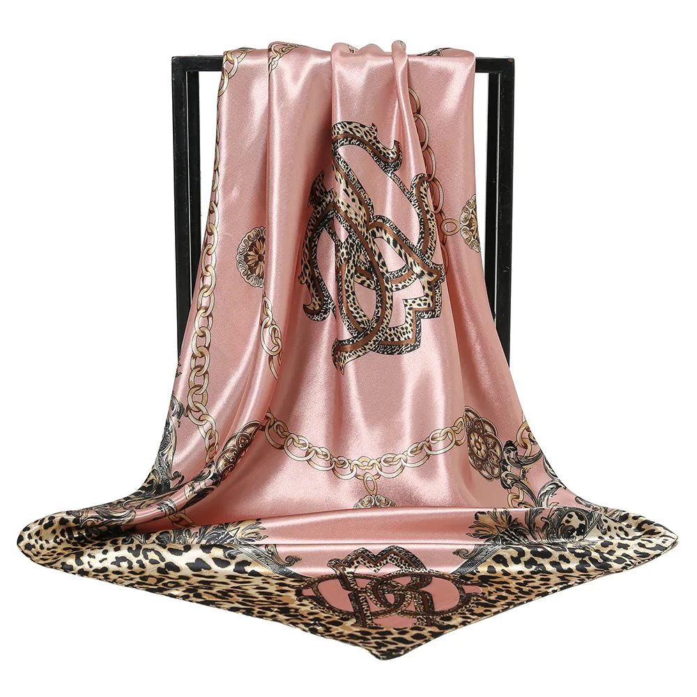 Bloemenprint Zijden Vierkante Sjaal Vrouwen Zachte Satijnen Hoofddoek Haarband Halsdoek Hoofd Hijab Dame Hoofdband Foulard Tas Lint