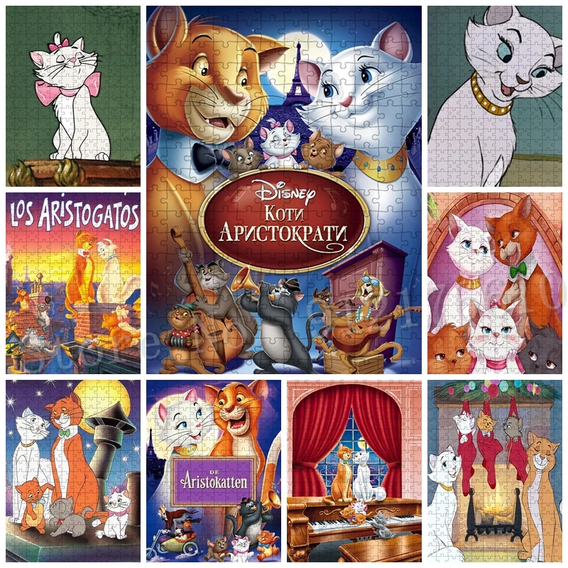 Thời Trang Phim 300/500/1000 Hình Dán Los Aristocats Ghép Walt Disney Mèo Động Vật Hiện Đại Decompressed Trò Chơi Đồ Chơi Trang Trí Nhà