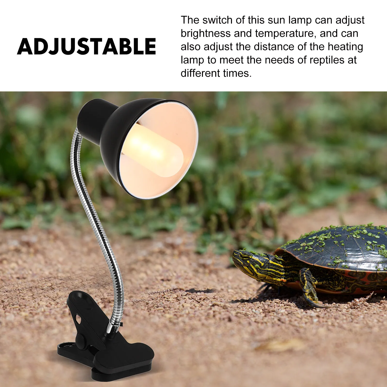 

Solar Heat Lamp For Reptile Basking Light Stand Tortoise Drying Backlight Shade Heating Lamp For Turtle Terrarium Enclosure
