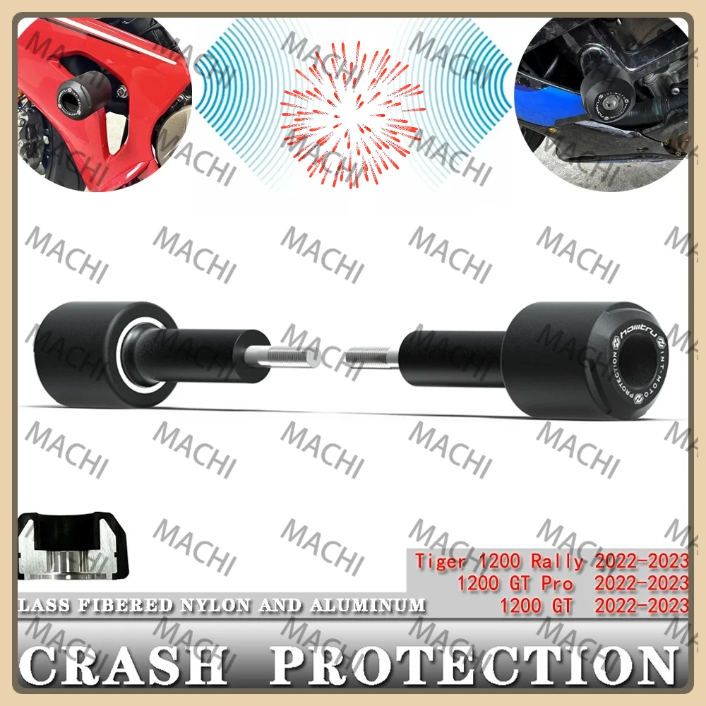 

Motorcycle Wheel Falling Protector For Tiger 1200 GT Pro 1200 Rally 2020 - 2023 Crash Protection Bobbins Aluminum Fiberglass