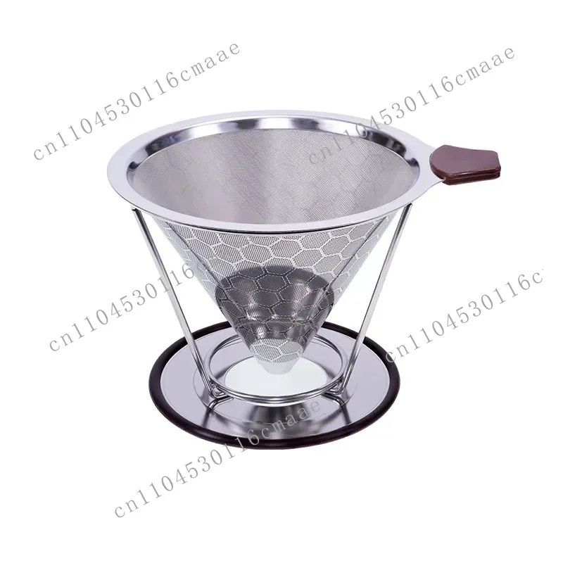 

New Double-layer Coffee Filter 304 Stainless Steel Drip Coffee Rack Funnel Basket Coffee Filter WY70902